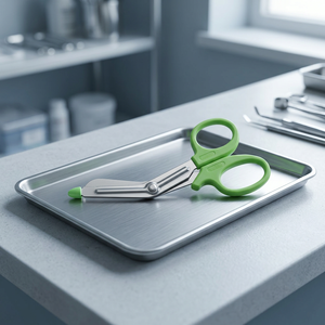 Ciseaux chirurgicaux personnalisables avec manche Chartreuse, utilisation manuelle, certifiés CE, instrument de classe I - Product Image 2