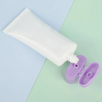 Tube de crème solaire en plastique ovale plat vide de 80 ml et 100 ml avec bouchon à clapet plat pour crème nettoyante pour le visage, cosmétiques, soins de la peau, logo personnalisé