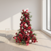 IFG Centres de table cascade de roses bordeaux de haute qualité pour la décoration de table de mariage
