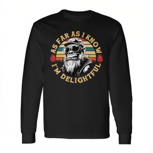 As Far As I Know I'm Delightful Monkey - Camiseta de manga larga con cuello redondo unisex para adultos, camiseta promocional - Product Image 2