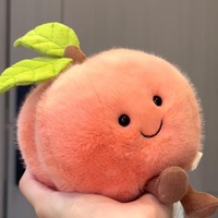 Peluche réaliste en forme de pêche, mignonne et de style dessin animé, jouet en peluche pour enfants de 5 à 7 ans, 0-10 cm, porte-clés et vêtements, cadeau en gros