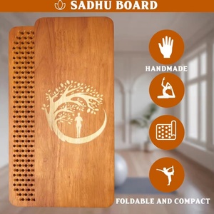 Custom Foot Acupuncture <b>Massage</b> Yoga Pine Wood Bamboo Paulownia 10-12-15mm Thickness Sadhu Board Natural Sadhu Board with Nails - Product Image 6