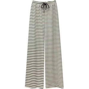 <span class=keywords><strong>Pantaloni</strong></span> Lunghi da Donna Primavera Estate 2026, Nuovi, Slim Fit, Gamba Larga, Vita Alta, a Righe Bianche e <span class=keywords><strong>Nere</strong></span>, Stile Vintage Casual 145 - Product Image 4