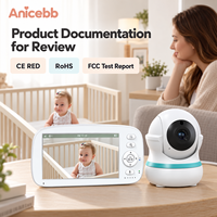 Moniteur vidéo pour bébé Anicebb 5 pouces, unité parentale 5000 mAh, 2,4 GHz FHSS, sans Wi-Fi, vision nocturne locale pour les soins familiaux