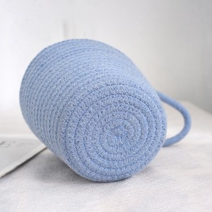 Factory Wholesale Shandong Cotton Rope Modern Minimalist Style Round Desktop Sundries <strong>Storage</strong> <strong>Basket</strong> with Handle <strong>Small</strong> Size - Product Image 3