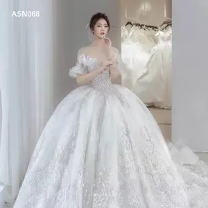 Jancember ASN068 2021 pahalı ağır boncuklu dantel düğün elbisesi kıyafeti