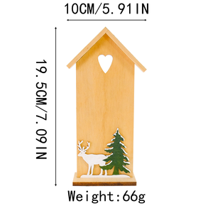 Adorno Navideño <span class=keywords><strong>de</strong></span> Madera al por Mayor <span class=keywords><strong>de</strong></span> Fábrica, Casa <span class=keywords><strong>de</strong></span> Madera con Papá Noel y <span class=keywords><strong>Renos</strong></span>, Decoración Artesanal 3D para el Hogar, Regalo - Product Image 6