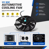 Ventilateur de refroidissement universel ABS à pales courbées pour condenseur automobile 12V 80W 120W, accessoires de voiture remis à neuf, équipement de réfrigération automobile