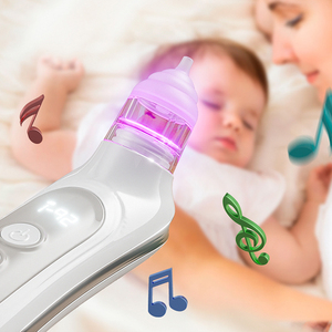Nettoyeur de nez automatique avec 3 embouts en silicone 3 niveaux d'aspiration réglables, <span class=keywords><strong>aspirateur</strong></span> <span class=keywords><strong>nasal</strong></span> électrique pour bébé musique et lumière - Product Image 4