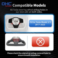 Volant en cuir microfibre noir/blanc avec chauffage pour Tesla Model 3 Model Y 2017-2023, expédié depuis notre entrepôt aux États-Unis