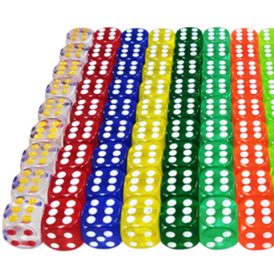 Juego de dados de resina transparente en blanco y negro de 16mm, 12, 14 y 16, D6, plástico acrílico personalizado, logotipo personalizado, juego de dados transparentes - Product Image 1