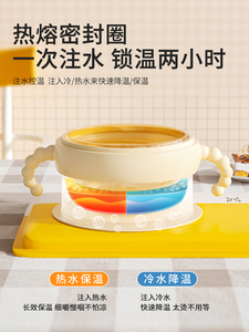 <b>Baby</b> Feeding Set with Silicon PPSU & Silica Gel Materials Printed Pattern <b>Bowl</b> BPA Free Handle Included for 0-12 Months - Product Image 6