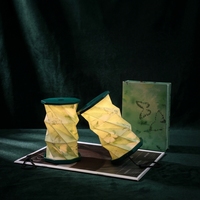 Lampe de table LED portable en forme de livre, écran pliable en papier, design papillon vert en bambou, écologique, décoration intérieure