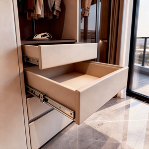 ตู้เสื้อผ้าไม้และกระจกแบบมีไฟ LED ดีไซน์หรูหราสไตล์ Quanjing พร้อมพื้นที่จัดเก็บขนาดใหญ่สำหรับห้องนอนและอพาร์ตเมนต์ - Product Image 5