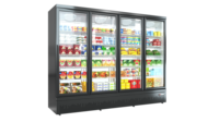 Congélateur vertical à porte vitrée à fermeture automatique, 4 portes, avec réfrigérant R134a/R404a/R290a pour épicerie/supermarché
