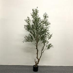 Olivier artificiel 6 pieds de haut plante en fausse soie arbre artificiel en pot <span class=keywords><strong>Oliver</strong></span> branche feuilles et fruits pour la décoration intérieure moderne - Product Image 6