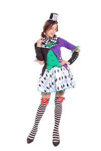 Costume de <span class=keywords><strong>Joker</strong></span> de Cirque d'Halloween pour Femmes, Robe à Queue, Spectacle Scénique, Costume de Magicien, Jeu de Rôle - Product Image 3
