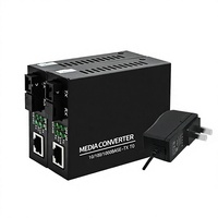 Convertisseur de média fibre optique 10/100/1000Base-TX 1000Base-FX SC Monofibre SM avec unité d'alimentation stable pour CCTV