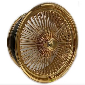 Nueva Llanta de Acero de 24/26 Pulgadas, Totalmente Dorada, de <span class=keywords><strong>4</strong></span>/5/6 Hoyos, con Radios Cruzados Rectos, Cóncava Profunda, con Adaptador y Tapón Desmontable - Product Image 4