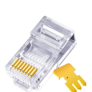 หัวต่อ RJ45 Cat6 8P8C แบบไม่มีฉนวนทองแดงชุบทอง จำนวน 100 ชิ้น สำหรับเชื่อมต่อสายอีเธอร์เน็ต - Product Image 1