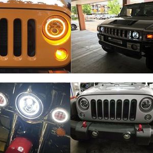 Nuevo <span class=keywords><strong>7</strong></span> pulgadas alto brillo Auto conversión motocicleta faro vehículo LED faros delanteros para coche todoterreno Wrangler - Product Image 3