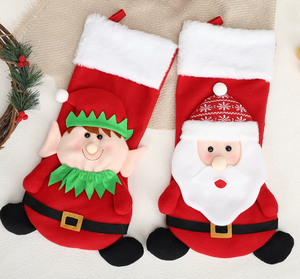 Calcetín Navideño de Peluche con Muñecos de Santa Claus, Muñeco de Nieve, Reno y Pingüino para Decoración Colgante del Árbol de Navidad, Adorno para Regalo de Dulces - Product Image 5