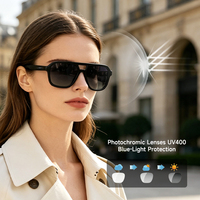 Lunettes de soleil intelligentes ultra-légères 30g style pilote avec traduction IA, musique sans fil et appels audio pour la conduite et les voyages