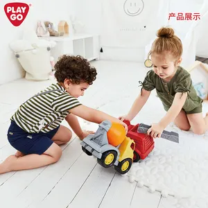 PLAYGO CITY מיקסר מלט פלסטיק לשני המינים צעצוע עובד כמו משאית בטון ומשאית מיקסר