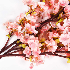 Branches de cerisier artificielles avec herbe, décorations de table pour la maison, fête, thème <span class=keywords><strong>plage</strong></span>, fleurs de prunier roses, chic - Product Image 5