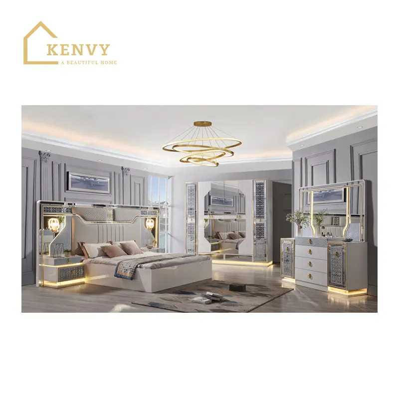 イタリアドイツ高級無垢材キングサイズベッド安いピンクマスターベッドルームソフトホームベッドルーム家具セット収納付き
