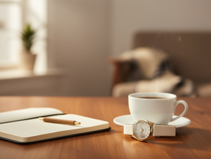 Montre mécanique pour femme Hyf A152, boîtier en or, bracelet en cuir, cadran analogique, affichage de la date, style élégant, boîtier rond de 30 mm - Product Image 2