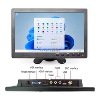 Monitor de 10.1 Pulgadas, Pantalla LCD TFT de 1024x600 con Entrada HD MI VGA BNC para CCTV, Seguridad, Auto, Mini PC, Raspberry Pi, Juegos