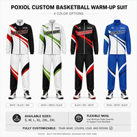 Combinaison d'échauffement de basketball personnalisée à séchage rapide, survêtement à manches longues entièrement zippé, uniforme d'entraînement d'équipe par sublimation, vente en gros