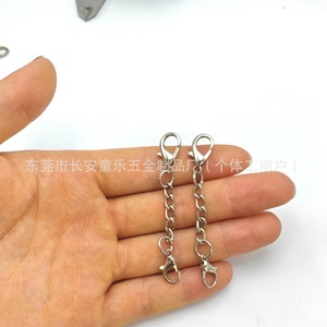 Boucle homard double tête avec chaîne 65 mm, plaqué métal, accessoire de bijouterie pour extension de porte-clés DIY - Product Image 4