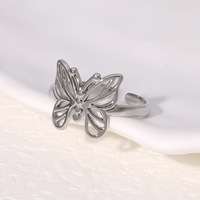 Eleganter Schmetterling Offener Ring, Süß und Vielseitig, Einzigartig, Rostfreier Stahl, Nicht Verblassend, für Damen
