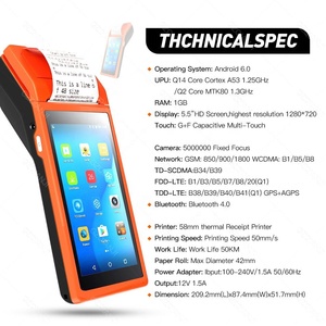 Sistema POS de Doble Pantalla Táctil Capacitiva de 5.5 Pulgadas, Máquina de Facturación, Caja Registradora, <span class=keywords><strong>PDA</strong></span> <span class=keywords><strong>para</strong></span> Restaurante y Supermercado, Venta al Por Mayor - Product Image 6