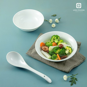 Unbreakable Large Porcelain Serving <b>White</b> <b>Cereal</b> <b>Bowl</b> Set Ceramic Tableware Decor for Hotel and Restaurant - Product Image 3