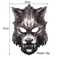 Masque imprimé loup animal en EVA pour fête d'Halloween, carnaval, maquillage, mascarade, demi-visage, pour le commerce extérieur transfrontalier et la livraison immédiate