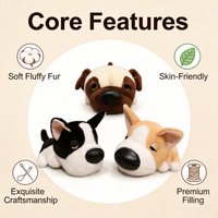 Peluche chien couché mignon de dessin animé, poupée Corgi réaliste, oreiller de couchage pour la maison