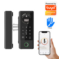 3D Reconocimiento facial TUYA WIFI TTLock aplicación Acceso Control remoto Huella digital Cerradura de puerta de vidrio inteligente para oficina