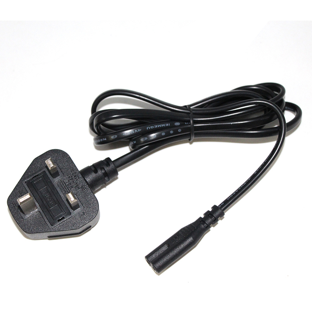 xbox 360 2 Pin Kettle Lead, xbox Power Cord Uk 3m, 3 Meter BSI Plug to IEC C7 Power Cables