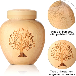 Wooden Pet Ash Urn Pet Funeral Supplies <strong>Tree</strong> of Life Cat and Dog <strong>Coffin</strong> Solid Wood Covered Ash Container - Product Image 4