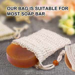 Wholesale Drawstring Exfoliating Bag Natural Sisal Soap Saver Pouch Mesh Soap Bar Bag for Shower Bathroom - Product Image 2