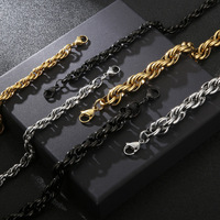 Bracelet pour homme en acier inoxydable plaqué or, chaîne et maillons, design simple fait à la main, ne se décolore pas, style tendance