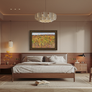 Impression sur toile réaliste et écologique encadrée sur mesure de l'artiste Zhang Liping : Paysage '<span class=keywords><strong>Automne</strong></span> Doré et Blé de Jade' - Product Image 3