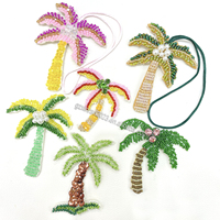 PH162 Appliques en tissu 3D personnalisées avec strass, patchs faits à la main, patch palmier perlé pour vêtement