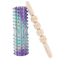 Rouleau de massage en mousse PVC pour relaxation musculaire, bâton de yoga, équipement d'entraînement et de fitness auxiliaire