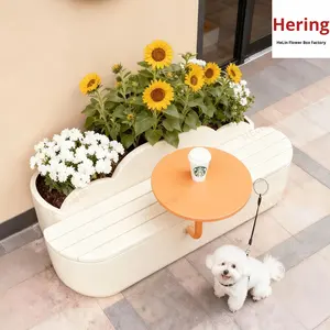 Banc de jardin Helin Designer Cloud Flower Box, siège intégré, pot de fleurs en métal et plastique, pour extérieur, parc, rue commerciale, terrasse, avec support pour animaux de compagnie - Product Image 4