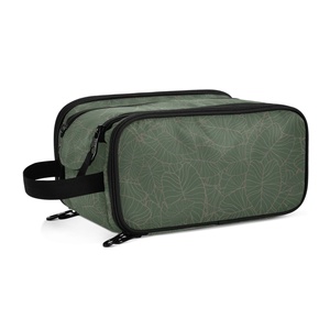 Hawaiian Kalo Design Custom Print Toiletry <b>Bag</b> Make up Organizer Large Capacity Women Travel Cosmetic <b>Bags</b> with Handle - Product Image 1