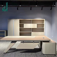 Bureau de direction modulaire moderne avec finition en panneau de bouleau - Table de bureau minimaliste pour managers et professionnels